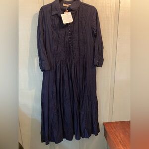 Jaipur Indigo Long Sleeve Cotton Dress